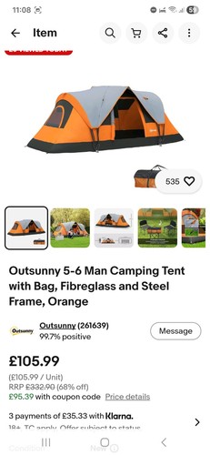 Outsunny man camping tent - 5-6,